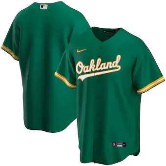 youth nike kelly green oakland athletics alternate replica 